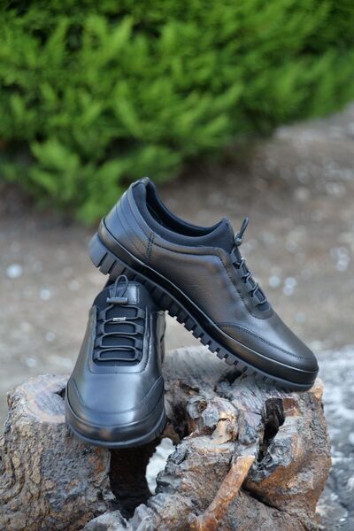 JAMES FRANCO Erkek %100 Hakiki Deri Siyah Casual Ayakkabı Yenilikçi Tarzıyla Şıklığı Ve Konforu Bir Arada Sunar