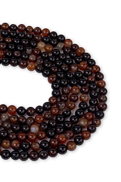 Dünya Doğal Taş سلسلة حجر العقيق مقاس 6 مم - قطع مريح