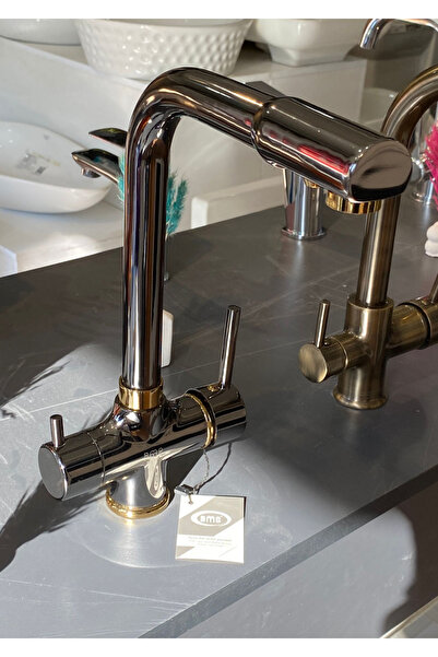 BMS Antrasit Gri Arıtmalı Eviye Bataryası Mutfak Musluğu