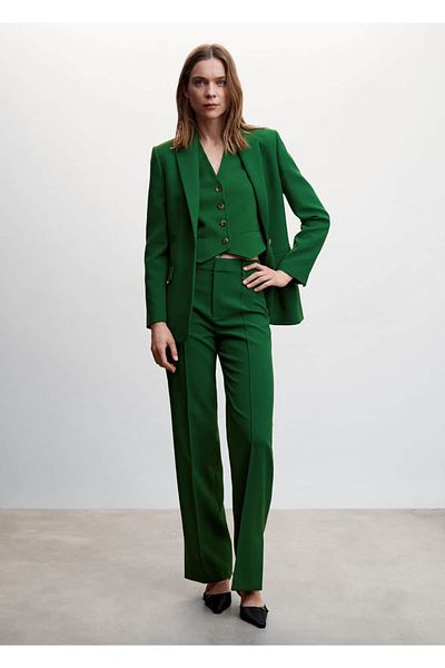 MANGO Woman Vestă de costum cu nasturi