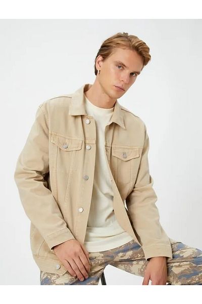 Koton Denim Jacket Classic Collar Pocket Detailed Buttoned