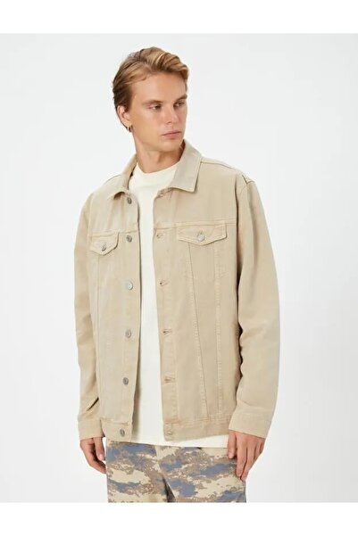 Koton Denim Jacket Classic Collar Pocket Detailed Buttoned