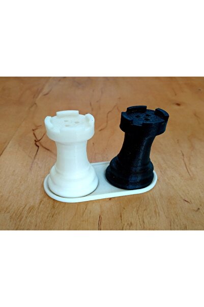 Genel Markalar Cosmoscraft Satranç Kale Motifli Tuzluk Ve Biberlik (STAND DAH...