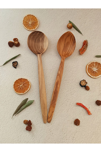 Artful Wooden Board Service, Presentation Spoon - Handmade Walnut and Olive T...