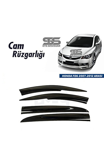 STS Oto Aksesuar Cam Rüzgarlığı HONDA FD6 2007-2012 Arası Mügen Tip Piano Black