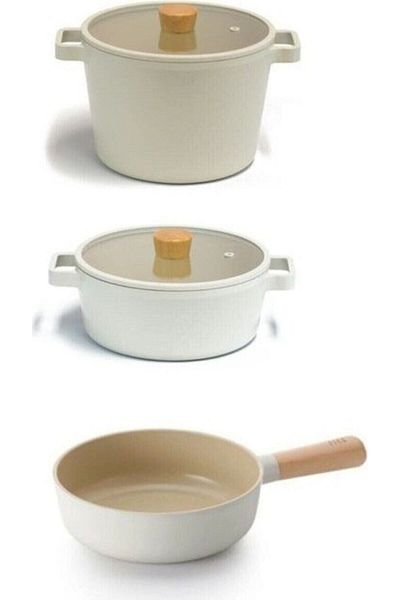 NEOFLAM Fika Cast Aluminum Cookware Set with Glass Lid 5 Pieces