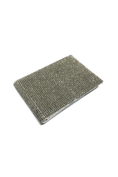 Oto Aksesuarcım Crystal Stone Leather Mini Card Holder Wallet Smoked