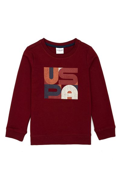 U.S. Polo Assn. БАЗА. Polo Assn. Мъжки суичър в бордо SEMBAKIDS