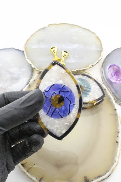 Nera Classy Evil Eye Luxury Bone Peg Buckle, Bone (ACRYLIC) Peg Buckle