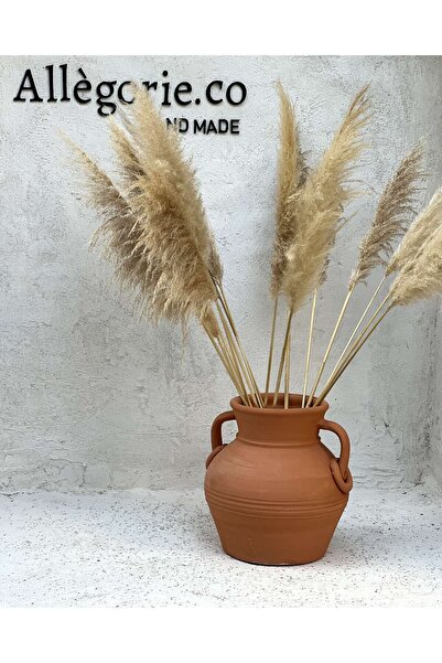 Allegorie.Co Leya Küpeli Çift Kulplu Büyük Vazo Terracotta
