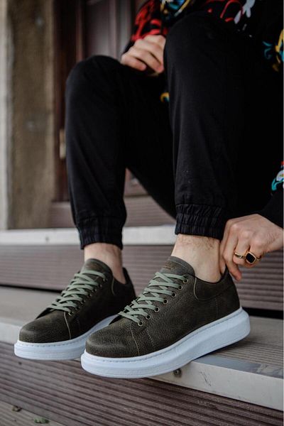 BZ Moda B044 BT Lace-Up Orthopedic Sole Ανδρικά αθλητικά παπούτσια Χακί