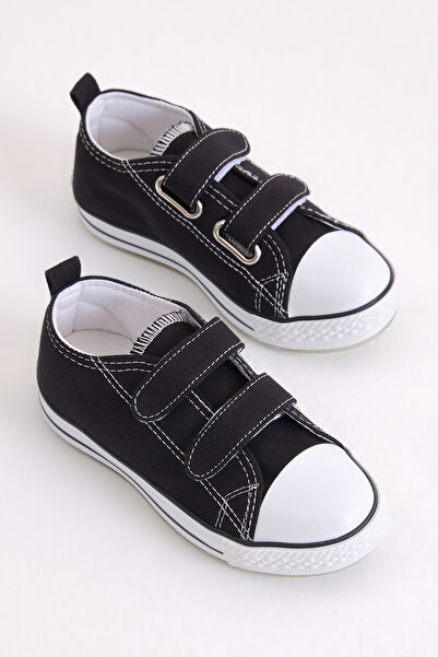 Tonny Black Children's Unisex Black Lighted Velcro Sports Shoes Tb997