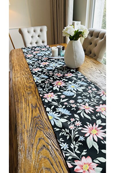 Decamor home Чорний безтурботний квітковий візерунок з бахромою