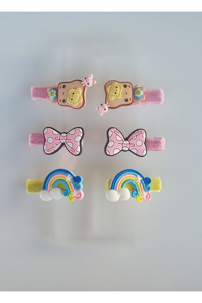 kalben accessories Set de 6 agrafe pentru copii Agrafă de păr pentru copii cu agrafă de design, agrafă pentru copii, agrafă de păr, set de agrafe cadou