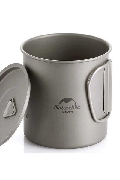 Naturehike كوب تيتانيوم 20cj سعة 450 مل - كوب خفيف الوزن للتخييم في الهواء الطلق، متين وصغير الحجم