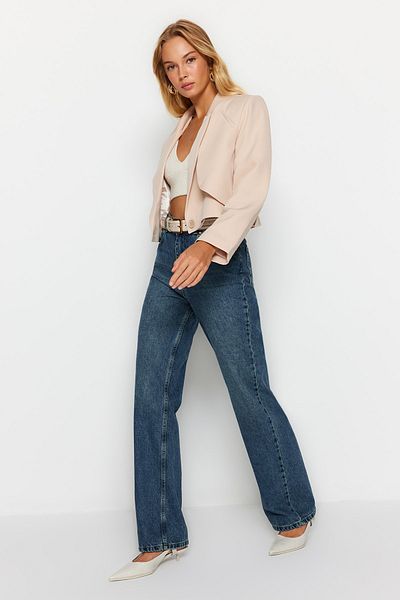 Trendyol Collection Blugi albastri cu talie inalta cu picioare late TWOAW24JE00184