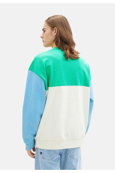 Tom Tailor Sweatshirt Pullover ohne Kapuze mit Color-Block