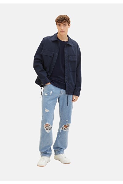 Tom Tailor T-Shirt Kurzarmshirt strukturiert mit Brusttasche