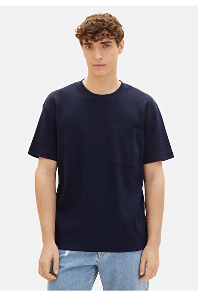 Tom Tailor T-Shirt Kurzarmshirt strukturiert mit Brusttasche