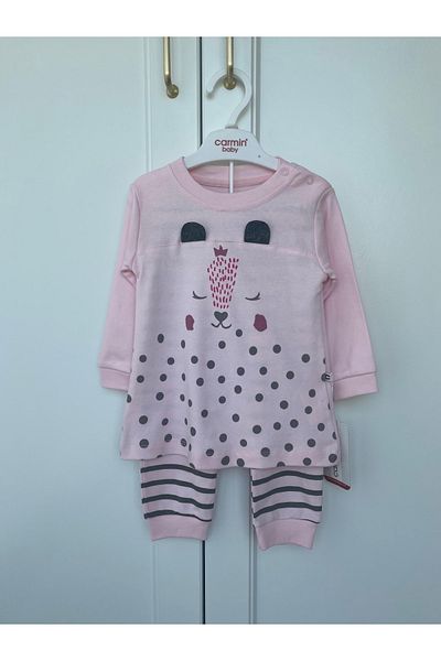 Carmin Baby Baby Girl Organic Top and Bottom Set Pajama Set