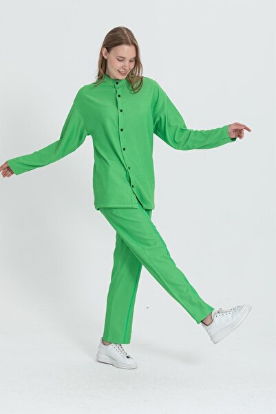 Rocqerx R-4332 Judge Collar Shirt Waist Elastic Trousers Wide Ottoman Set