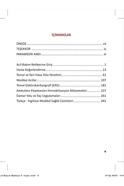 Kongre Kitabevi 2.baskı Acil Bakım Cep Rehberi