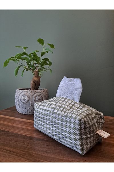 Tasarım Sentezi Handmade Napkin Holder Wet Wipes And Accessory Case Bag Green