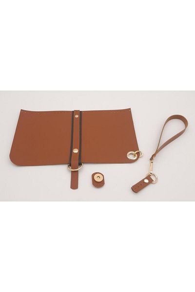 angel çanta aksesuar Аксесоар за чанта Angel Bag от изкуствена кожа, комплект чантички за вечерна рокля, кафяв цвят, светло златист металик
