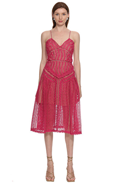 Self Portrait Fuşya Elbise