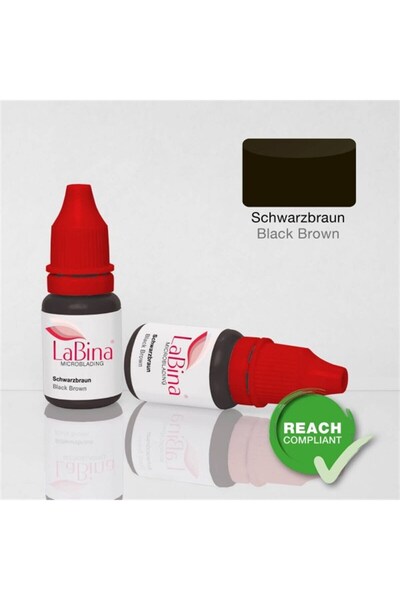 LABİNA Schwarzbraun - Siyahımsı Kahve Microblading Boyası - Kalıcı Makyaj Pigmentasyon 10 ml