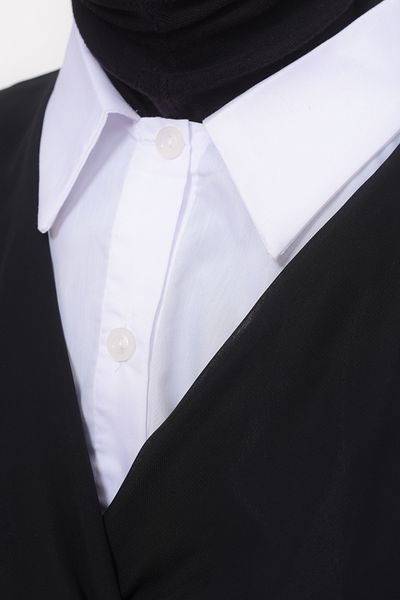 Altobeh Λευκό γυναικείο πουκάμισο γιακά Hijab Savior - Ready Inner Neck Collar