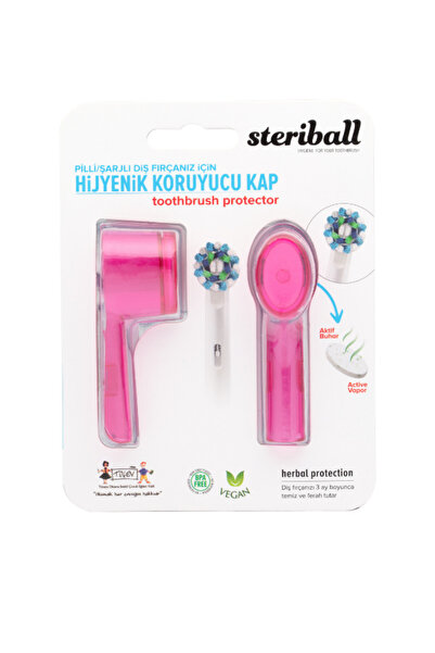 Steriball ŞARJLI VE PİLLİ DİŞ FIRÇALARI İÇİN HİJYENİK DİŞ FIRÇASI KORUMA KABI-2'Lİ PEMBE X 2