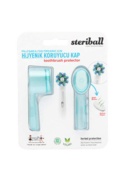 Steriball ŞARJLI VE PİLLİ DİŞ FIRÇALARI İÇİN HİJYENİK DİŞ FIRÇASI KORUMA KABI-2'Lİ AÇIK MAVİ X 2