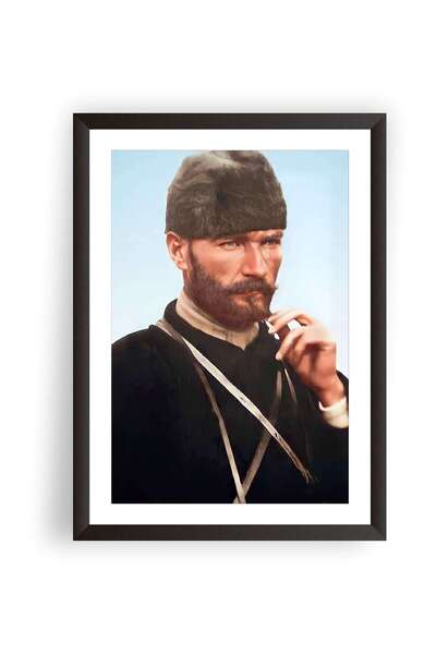 beedene Çerçeveli Atatürk Portresi Tablo