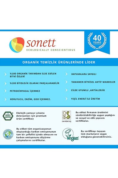 Sonett Organic Liquid Hand Soap - Lemongrass Extract - 1 L
