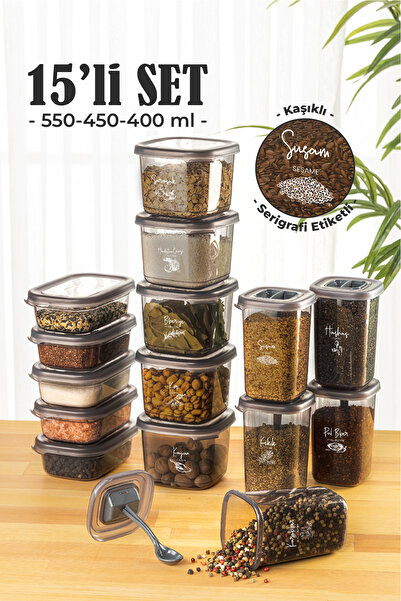 Vienev Set de 15 recipiente pentru depozitarea condimentelor Pachet avantajos...
