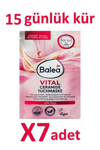 BALEA Vital Ceramide Face Mask - 7 Pieces for 15 Days Cure - Anti-Wrinkle