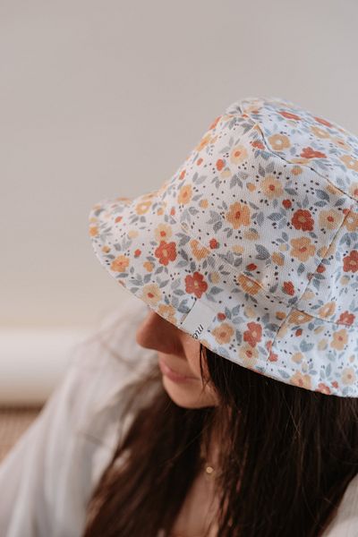Meymen Baby Canvas Bucket Hat Adult Crispy Flower