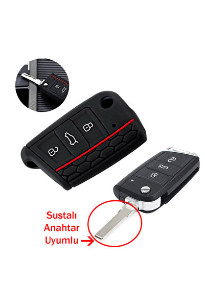 Oto Aksesuarcım Husă pentru chei auto din silicon compatibilă cu cheia rabata...