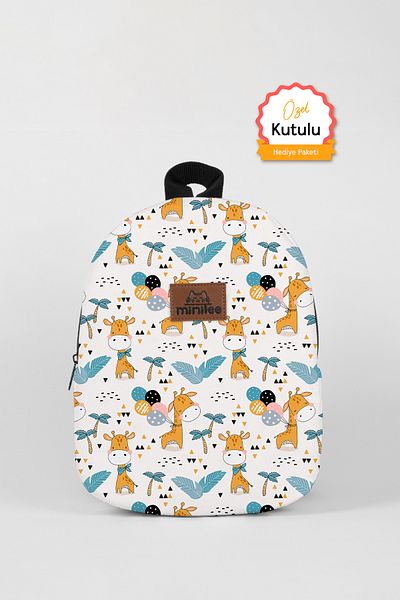 Minilee Girafe drăguțe 0-8 ani - Rucsac pentru copii pentru creșă, grădiniță [cu cutie personalizată]
