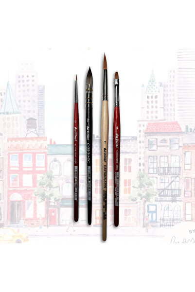 Da Vinci Urban WaterColor Journey Sulu Boya Fırça Seti 4'lü