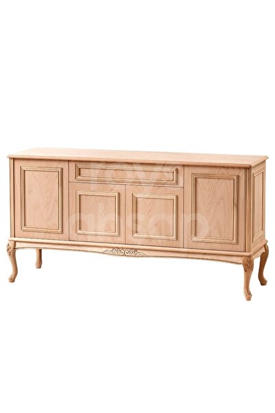 ROYS AHŞAP 4133 Masif Ham 180 Cm Dolaplı Oymalı Konsol