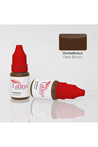 LABİNA Dunkelbraun - Koyu Kahve Microblading Kaş Kıl Tekniği Kalıcı Makyaj Pigmentasyon Boyası 10 ml