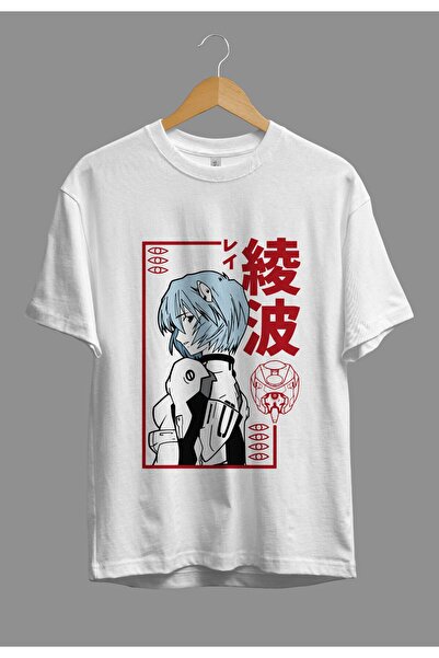 CONSTRAİN Prevelika majica sa printom anime lika Rei Ayanami iz serije Neon G...
