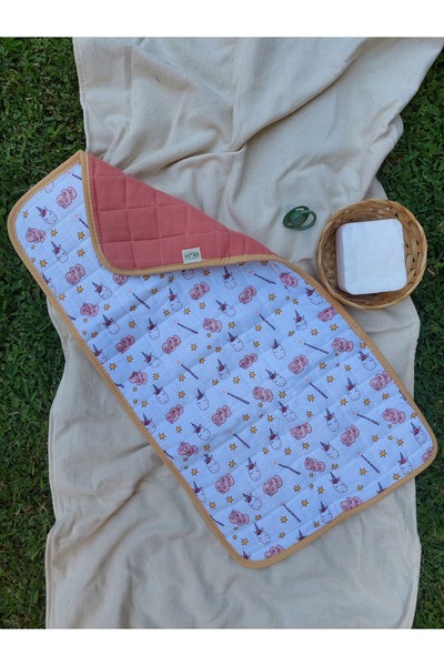 sutra سجادة حفاضات أطفال من الموسلين بوجهين - غطاء للرضاعة - وسادة لعب Yavrua...