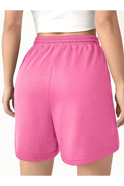 aynewmoda Дамски розови къси панталони с 3 нишки Basic