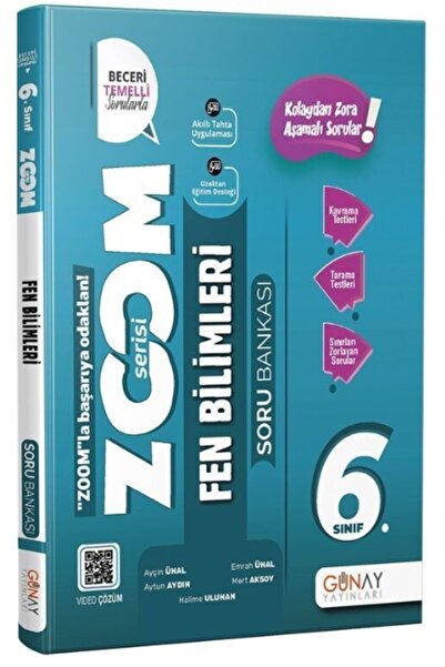 Günay Yayıncılık Günay Yayınları 6. Sınıf Fen Bilimleri Zoom Serisi Soru Bankası