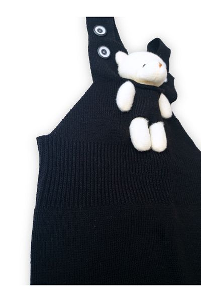 gogo bici Teddy Bear Buttoned Baby Kids Knitwear Leggings Salopet