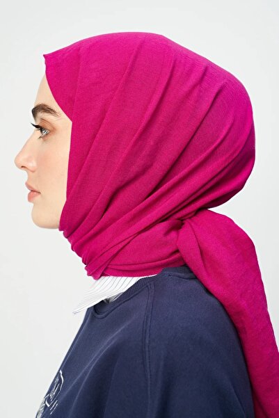 Modakaşmir Moda Kaşmir Pamuk Kraş Şal - Fuşya Pembe