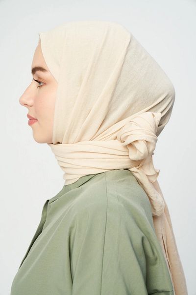 Modakaşmir Cotton Scarf Shawl Beige